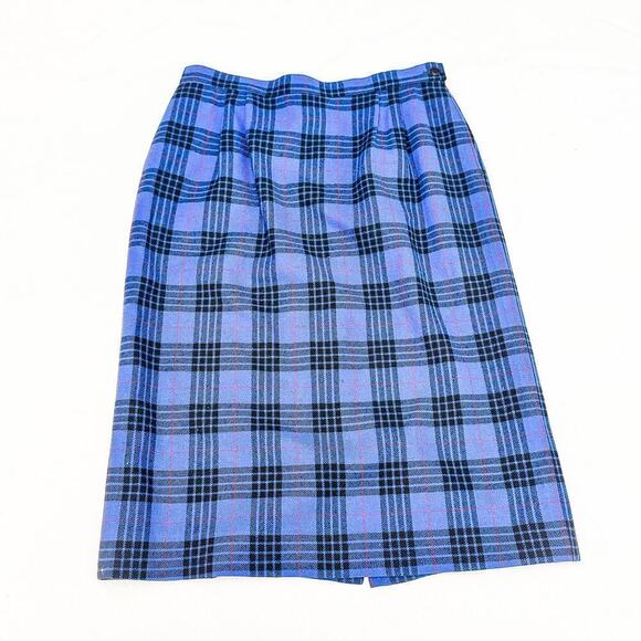 Pendleton Blue Authentic Morgan Tartan Wool Pencil Skirt Size 12 - Picture 1 of 5